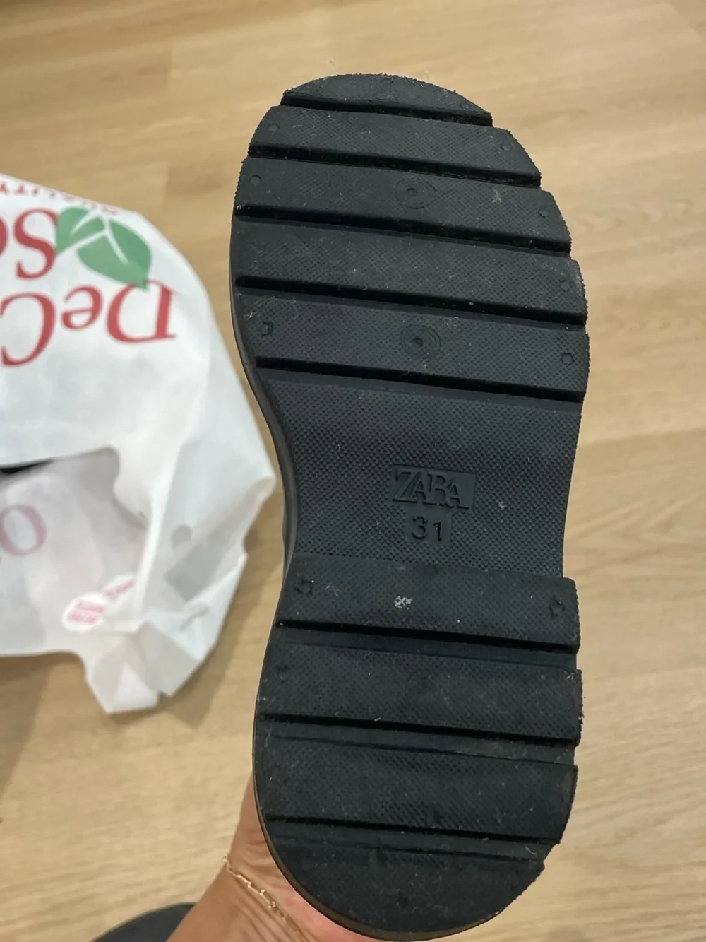 Zara Black Rubber Chelsea-Style Boots